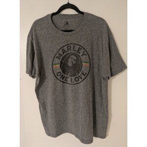 Bob Marley One Love T-Shirt Men's XL Athletic Fit Gray Soft Feel Zion Rootswear